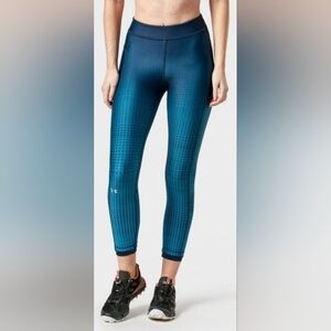 Under Armour Blue Athletic Leggings Cropped Stretch